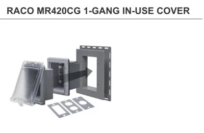(C) Hubbell TayMac MR420CG 1-Gang In-Use Cover Recessed Outdoor Outlet Kit 3R⚡️