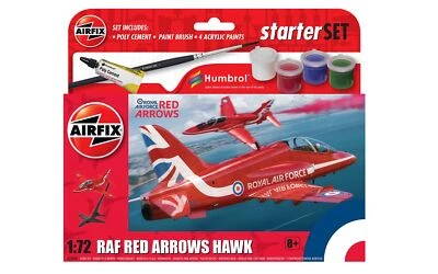 Nuovo Airfix 1:72 Raf Rosso Frecce Hawk Kit Modello Starter Set Con Paint & Glue - Immagine 1 di 4