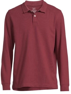 George Men's Long Sleeve Cotton Pique Polo Shirt Various Sizes/Colors NWT - Image 1 of 4