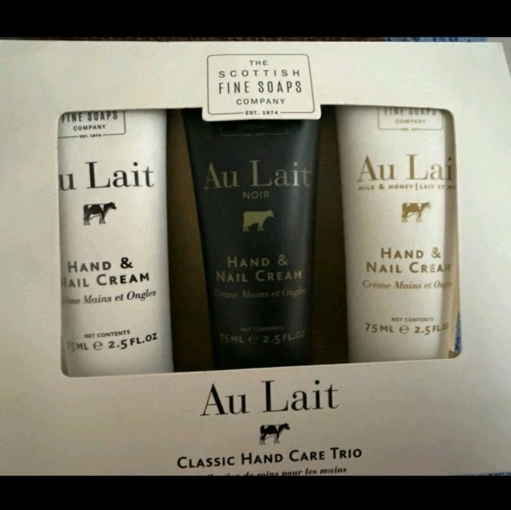 Scottish Fine Soaps Co. Au Lait CLASSIC HAND CARE TRIO SheaButter,Noir,Honey - Image 1 of 2