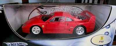 100% Hot Wheels 1989 Ferrari F40 1:18 Toy Vehicle Die cast Red Model Rare 23911 - Image 1 of 4