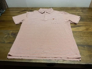 Peter Millar TEXAS LONGHORNS Seaside Wash Polo Shirt Large Orange Golf Adult - Picture 1 of 10