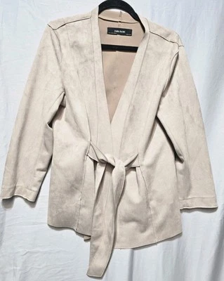 Chaqueta de gamuza Zara para mujer talla XL corbata marrón Foto 1 de 4