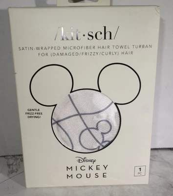 Turbante toalla de pelo de microfibra envuelta en satén Kitsch Disney Mickey Mouse Foto 1 de 3