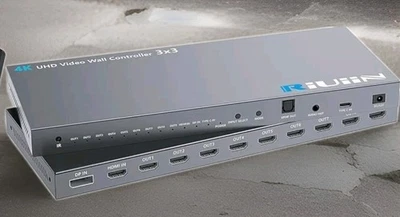 Controller Video Wall 4K 3x3, Ingressi HDMI & DP e Type-C, RIUIIN TV Wall (A) - Immagine 1 di 4