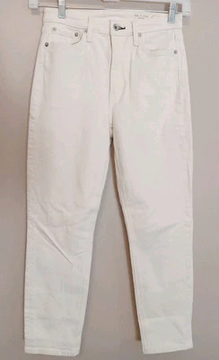 Rag And Bone Women Nina Ivory Ecru Highrise Ankle Cigarette Jeans Size 27 - Image 1 of 4