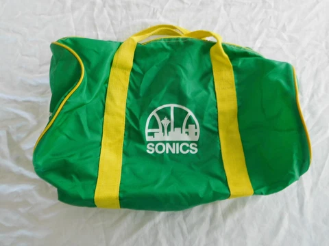 Vintage Seattle Sonics Supersonics Seafirst Duffle Duffel Gym Bag Cover