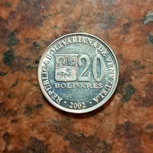 2002 VENEZUELA 20 BOLIVARES COIN - #B5547 - Picture 1 of 2