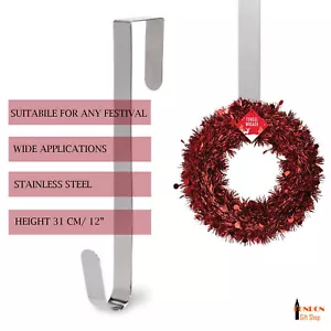 New Christmas Winter Wreath Door Hanger Reef Craft Metal Hook Xmas Decoration - Picture 1 of 3