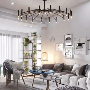 Black Branch Chandelier Metal Pendant Light Nordic Ceiling Lamp Fixtures Modern - Picture 1 of 12