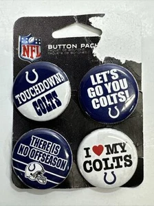 INDIANAPOLIS COLTS 1.25” Button Pack Contains 4 Buttons Wincraft NFL - Picture 1 of 2