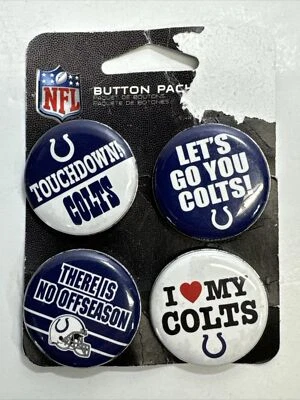 INDIANAPOLIS COLTS 1.25” Button Pack Contains 4 Buttons Wincraft NFL - Image 1 of 2