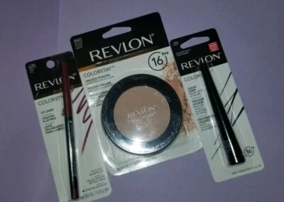 Revlon Wine lip liner,Black liq liner,Medium press powder Bundle + Free gift - Image 1 of 4