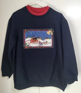 BOBBIE BROOKS VTG UGLY CHRISTMAS HOLIDAY SWEATSHIRT Womens LG Cottagecore - Picture 1 of 7