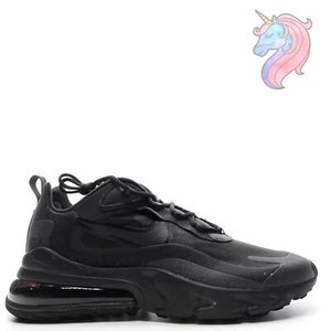 Nike Air Max 270 React Mens Size 8.5 Triple Black Oil Grey Shoes CI3866 003 New - Picture 1 of 13