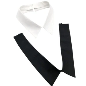 Gargantilla camisa falsa solapa cuello falso desmontable liso negra/blanca para mujer - Imagen 1 de 6