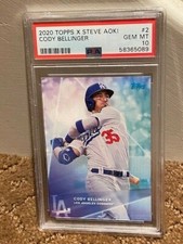 2020 Topps X Steve Aoki Cody Bellinger PSA 10 Card Throw Back Thursday Exclusive