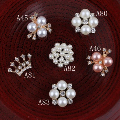 30PCS Vintage Handmade Metal Decorative Buttons+Crystal Pearls Craft Supplies - Image 1 of 4