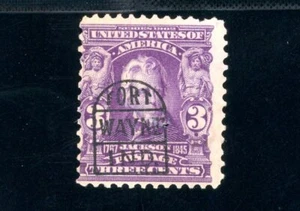 USAstamps Used FVF US Serie of 1902 Jackson Rare Fort Wayne Pre-Cancel Scott 302 - Picture 1 of 2