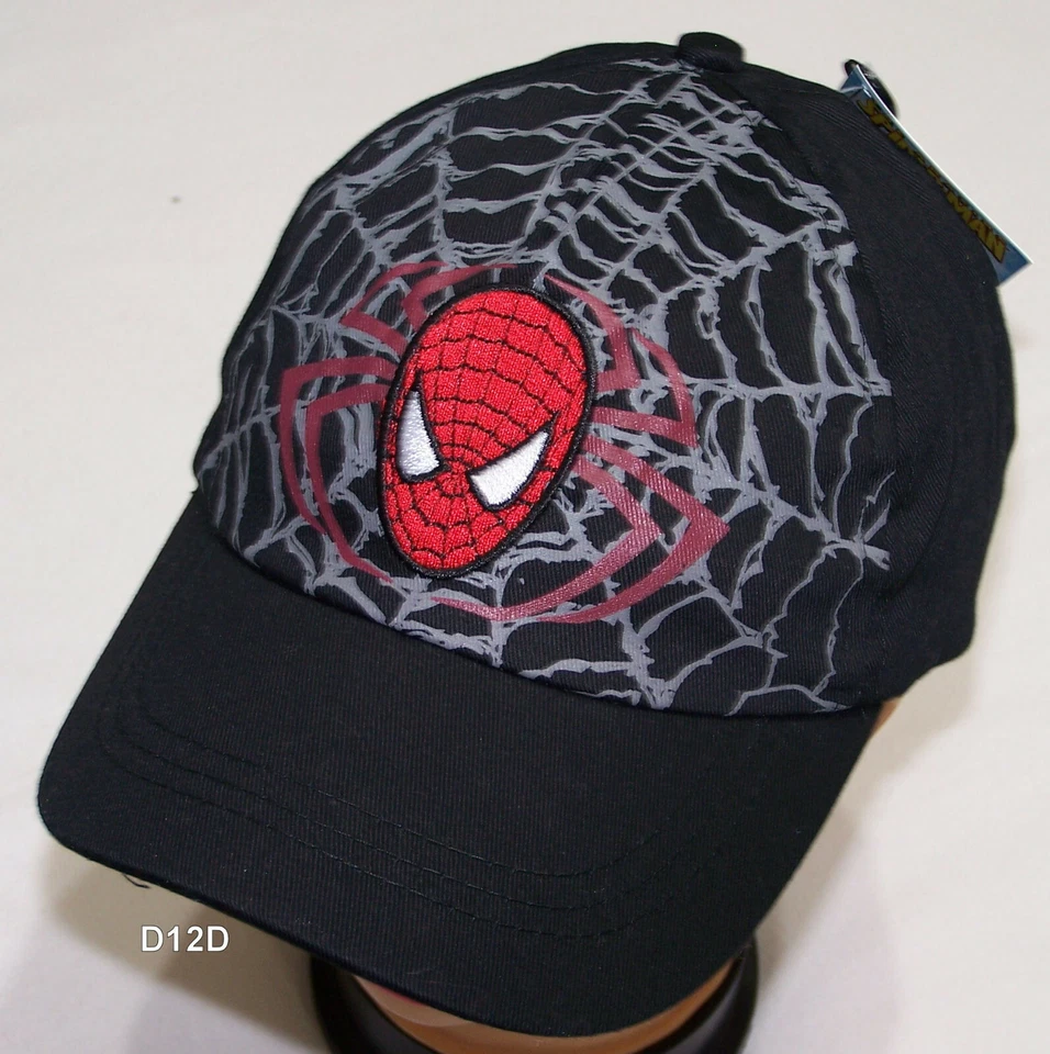 Marvel Spiderman Boys Black Embroidered Cap Hat Size 3-7 New - image 1 of 1