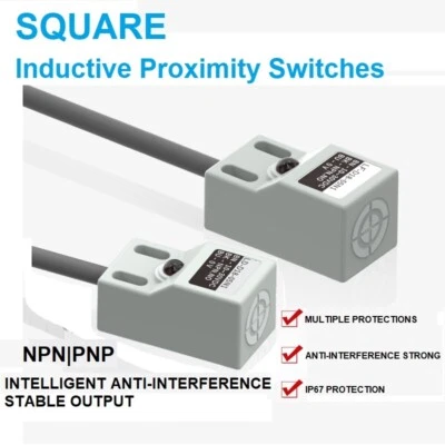 Square Proximity Switch SN04-N DC24V200mA Tri-Wire NPN NO Metal Induction Sensor - Image 1 of 4