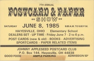 1985 Hayesville Ohio Postcard & Paper Show Advertising Postcard - Bild 1 von 2