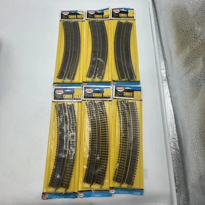 MODEL POWER HO 18" RADIUS CURVED TRACK BRASS #33 4 PCS - LOT OF 6 - 24 PCS TOTAL - Image 1 of 4