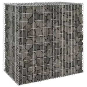 vidaXL Gabion Wall with Covers Galvanised Steel 100x60x100 cm - Picture 1 of 7