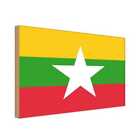 Holzschild Holzbild 18x12 cm Myanmar Fahne Flagge Geschenk Deko