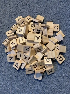 Scrabble Game Tiles Replacement Complete Crafts Alphabet Spelling - Picture 1 of 2