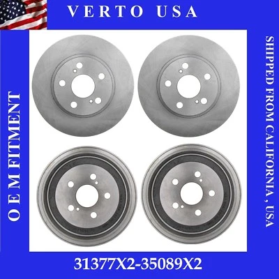 Front Brake Rotors , Rear Drums For Toyota Prius 2004-2005-2006-2007-2008-2009 - Image 1 of 2