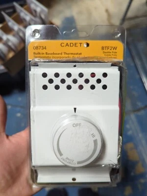 Cadet 08734 White Double-Pole Built-In Thermostat Baseboard Two Pack - Image 1 of 2