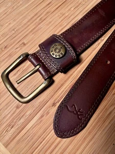 Cintura uomo vintage in vera pelle marrone 42" ottone marrone - Foto 1 di 6