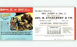 Ripley's Believe it or Not - Burt Ellis - 1947 Cincinnati, OH Ink Blotter Card - Picture 1 of 2