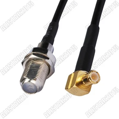 RG174 15cm F Jack Female Bulkhead to MCX Male Plug Right Angle RA Pigtail Cable - Image 1 of 3