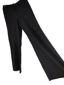 St. John Collection Womens Black Wide-Leg Straight Pants Size 6 Wool Blend - Picture 1 of 7