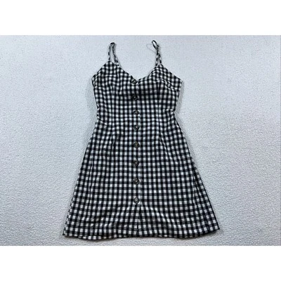 Forever 21女式青少年黑白格子细肩带连衣裙S — 第 1/4 张图片