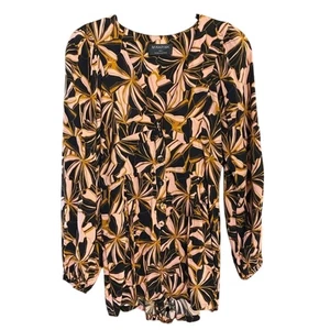 MINKPINK Women's Ziba Playsuit Romper Size Small Long Sleeve Funky Retro Print - Picture 1 of 9