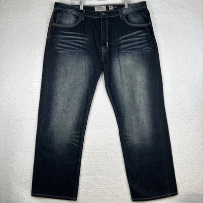 Lote 009 Jeans Masculino Akademiks True Fit Tamanho 44x33 Azul Médio Denim Distress Excelente Estado Usado - Imagem 1 de 4