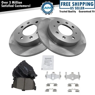 Kit de pastillas de freno y rotor de disco de cerámica Posi premium trasero para Kia Spectra Foto 1 de 4