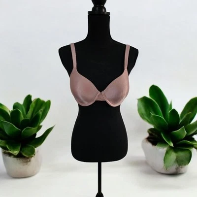 Sujetador acolchado de seda rosa con aros 34C Barely There para mujer.   UB5 Foto 1 de 3