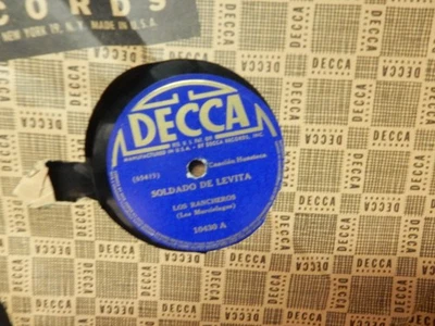 Los Rancheros Latin 78 RPM 10" Record Soldado De Levita  / Cantinela Tamaulipeca - Image 1 of 3