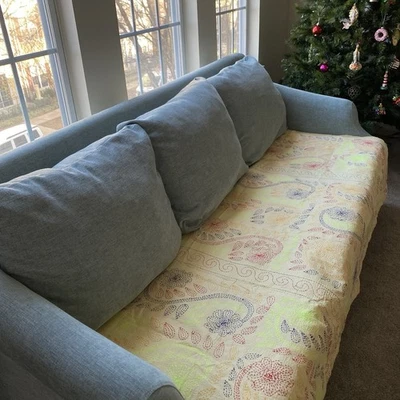 Cobertor Vintage Hecho a Mano Kantha Bordado 80x92 Multicolor Floral Boho Foto 1 de 4