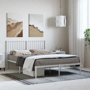 Metal Bed Frame with Headboard Bedroom Metal Platform Bed Base Bedstead vidaXL - Picture 1 of 228