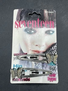 Vtg 1990's y2k SEVENTEEN Hair Clip Barrette GLITTER BUTTERFLY NEW - Picture 1 of 4