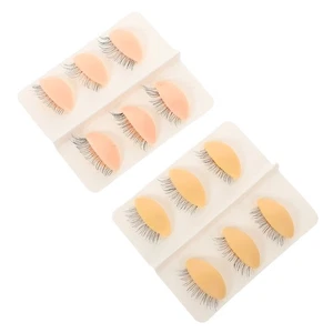6 pares de práctica de párpados entrenamiento de pestañas modelo de cabeza de silicona entrenador de extensión - Imagen 1 de 12