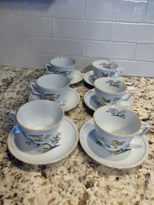 12 PC (6 Sets) Vintage Spode Queen's Bird Fine Stone England Y4973 Cups Saucers - Picture 1 of 9