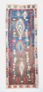 Blue & Brown Kilim Runner,decorative Runner,Vintage kilim Runner,Hallway kilim - Picture 1 of 15