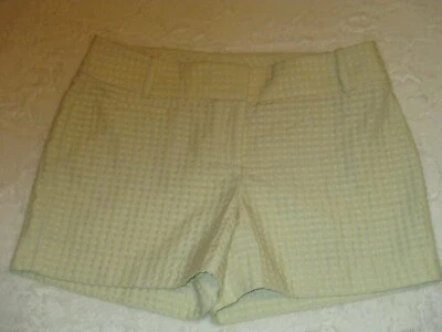 Pantalón Corto Ann Taylor LOFT Talla 4 Marisa Fit Amarillo Punto Suizo Chino Frente Plano Algodón Foto 1 de 3
