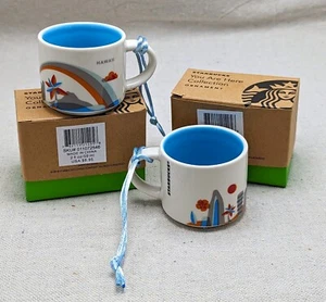 Starbucks You are Here Hawaii Christmas Ornaments set of 2 - Picture 1 of 1